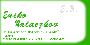 eniko malaczkov business card